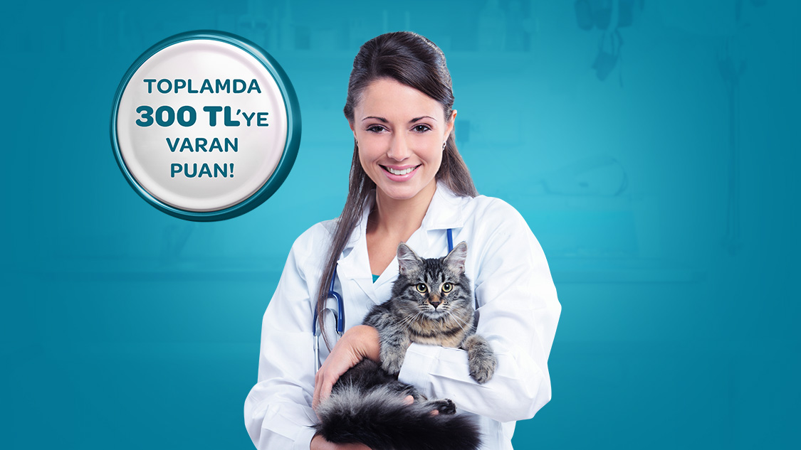 1.500 TL ve üzeri petshop ve veteriner harcamalarınıza 100 TL, toplamda 300 TL puan!