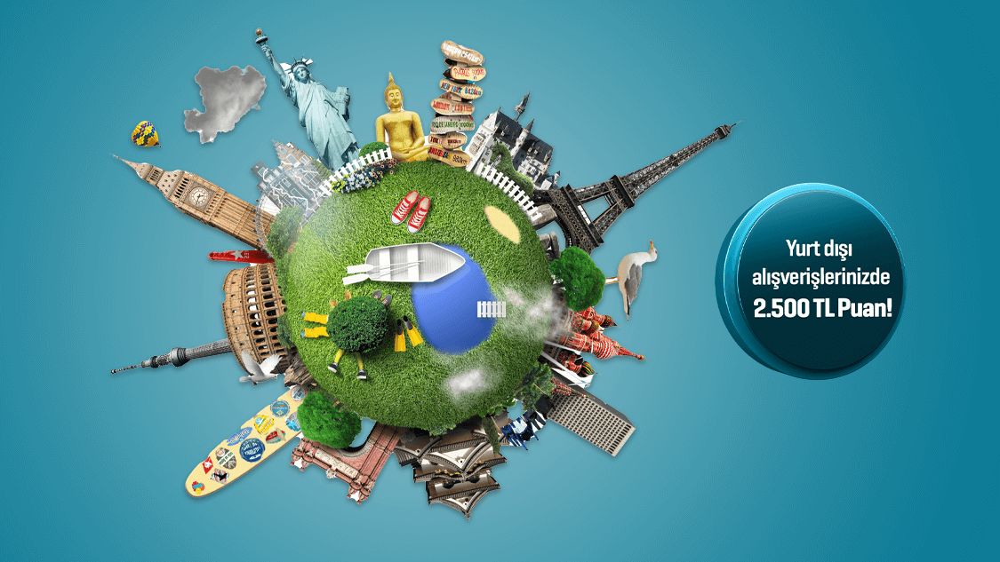 Mastercard logolu kartınız ile yurt dışında yapacağınız alışverişlerde toplamda 2.500 TL puan!