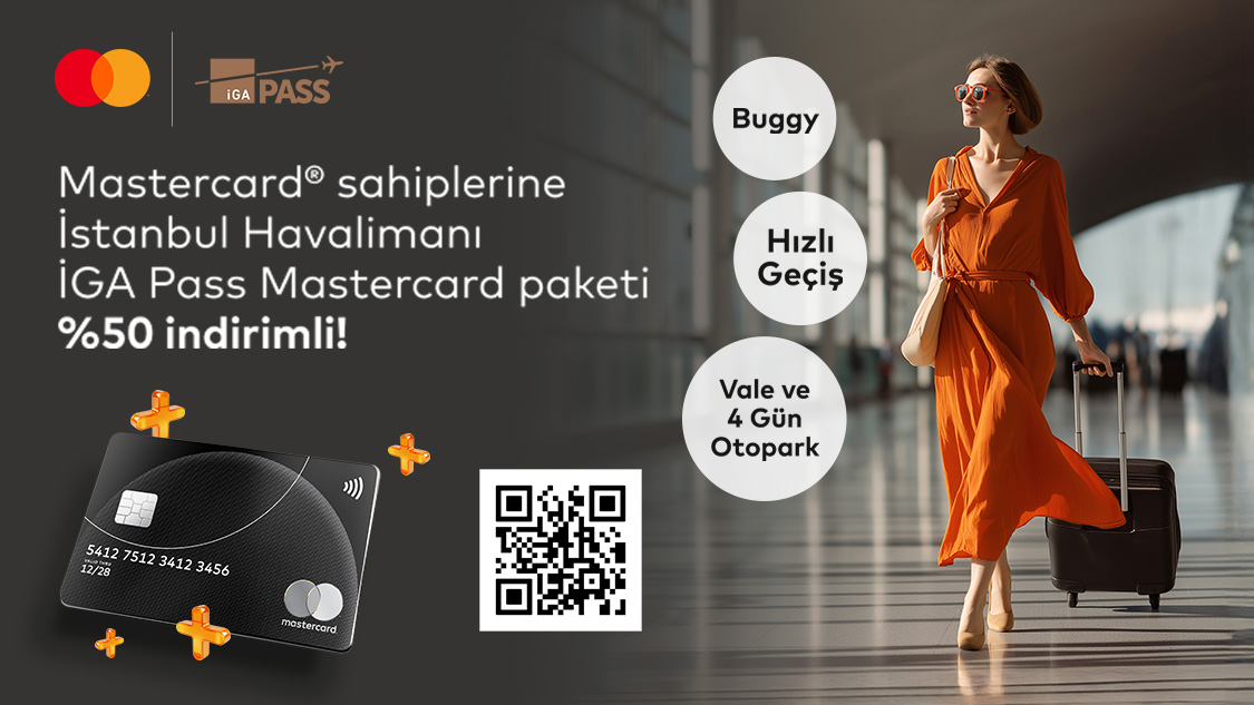 Silver Logolu Mastercard'ınıza özel İGA Pass satış noktalarından aldığınız “İGA pass Mastercard” paketinde 50% indirim!