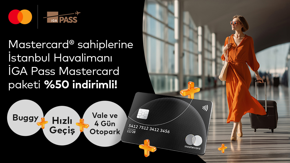 Silver Logolu Mastercard'ınıza özel İGA Pass satış noktalarından aldığınız “İGA pass Mastercard” paketinde 50% indirim!