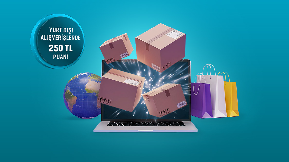 Mastercard logolu asıl kartınız ile yapacağınız yurt dışı online alışverişlerde 250 TL puan!