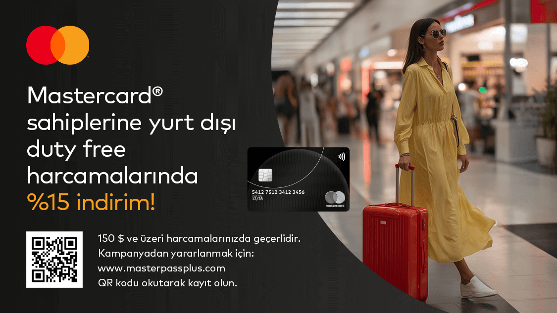 Silver Logolu Mastercard'ınıza özel  Yurt Dışı Duty Free’lerde %15 indirim fırsatı!