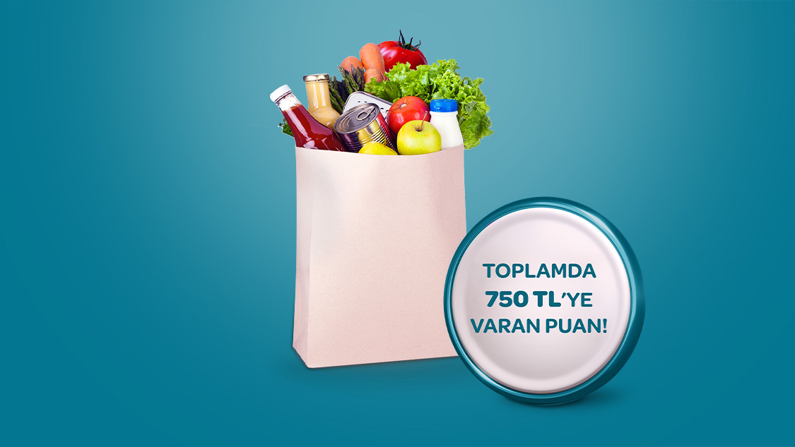 Gıda marketi alışverişlerinize toplamda 750 TL’ye varan puan hediye!
